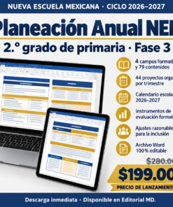 Planeación Anual NEM 2026–2027 · 2.º de Primaria (Fase 3) · Word editable