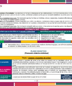 Un colorido plan de clase educativo en español titulado 