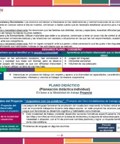 Planeación Juguemos con las Palabras para Preescolar