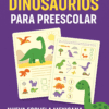 La portada de "Planeación de Dinosaurios Para Preescolar" muestra páginas de actividades de dinosaurios y un dinosaurio de dibujos animados sonriente sobre un fondo morado, destacando las actividades de preescolar y la Nueva Escuela Mexicana.