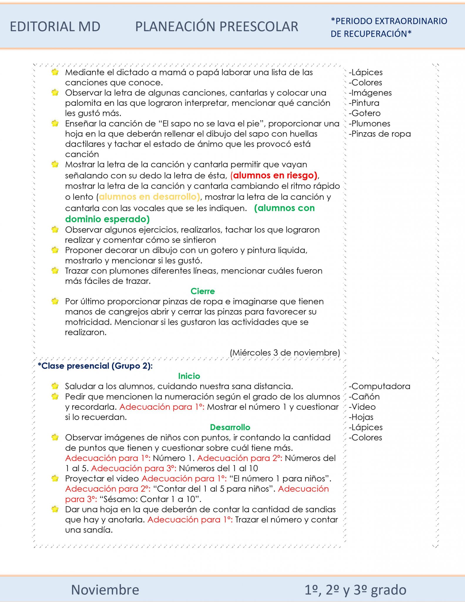 Planeación de preescolar híbrida (Noviembre) 03