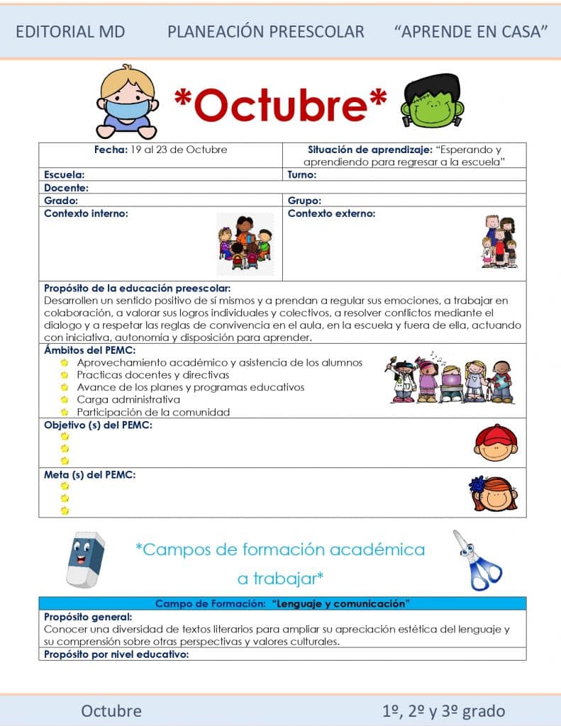 Ejemplo planeación preescolar semana 9