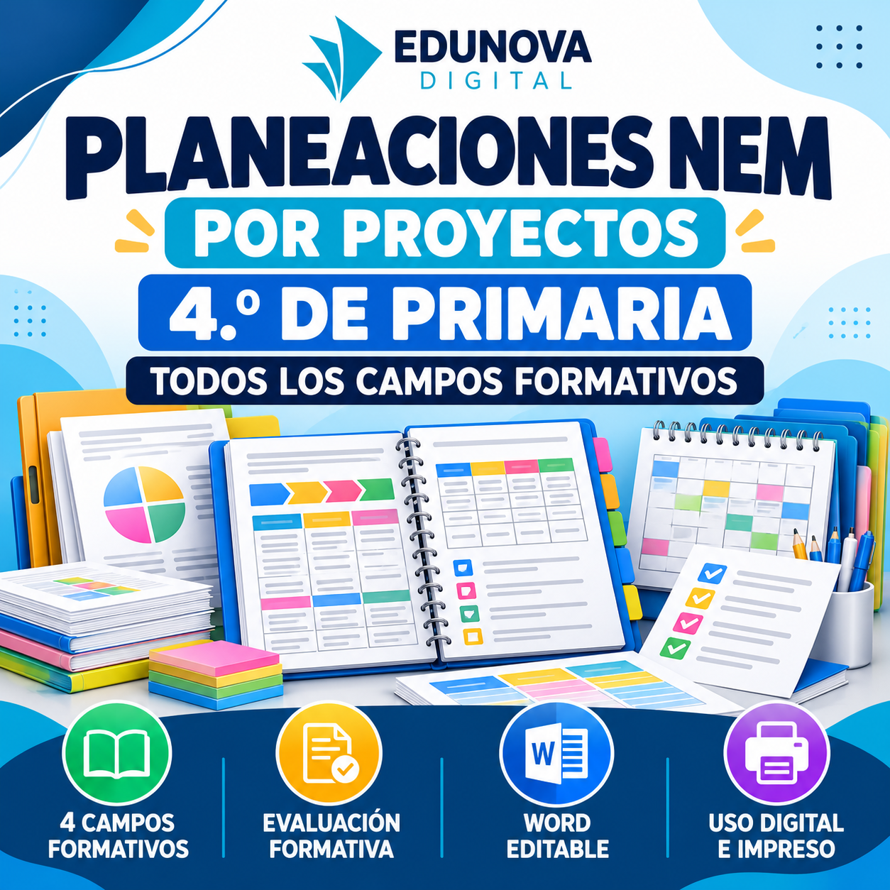 Planeaciones NEM 4.º de Primaria por Proyectos | Todos los Campos Formativos | Word Editable 1 Planeaciones NEM 4.º de Primaria por Proyectos | Todos los Campos Formativos | Word Editable