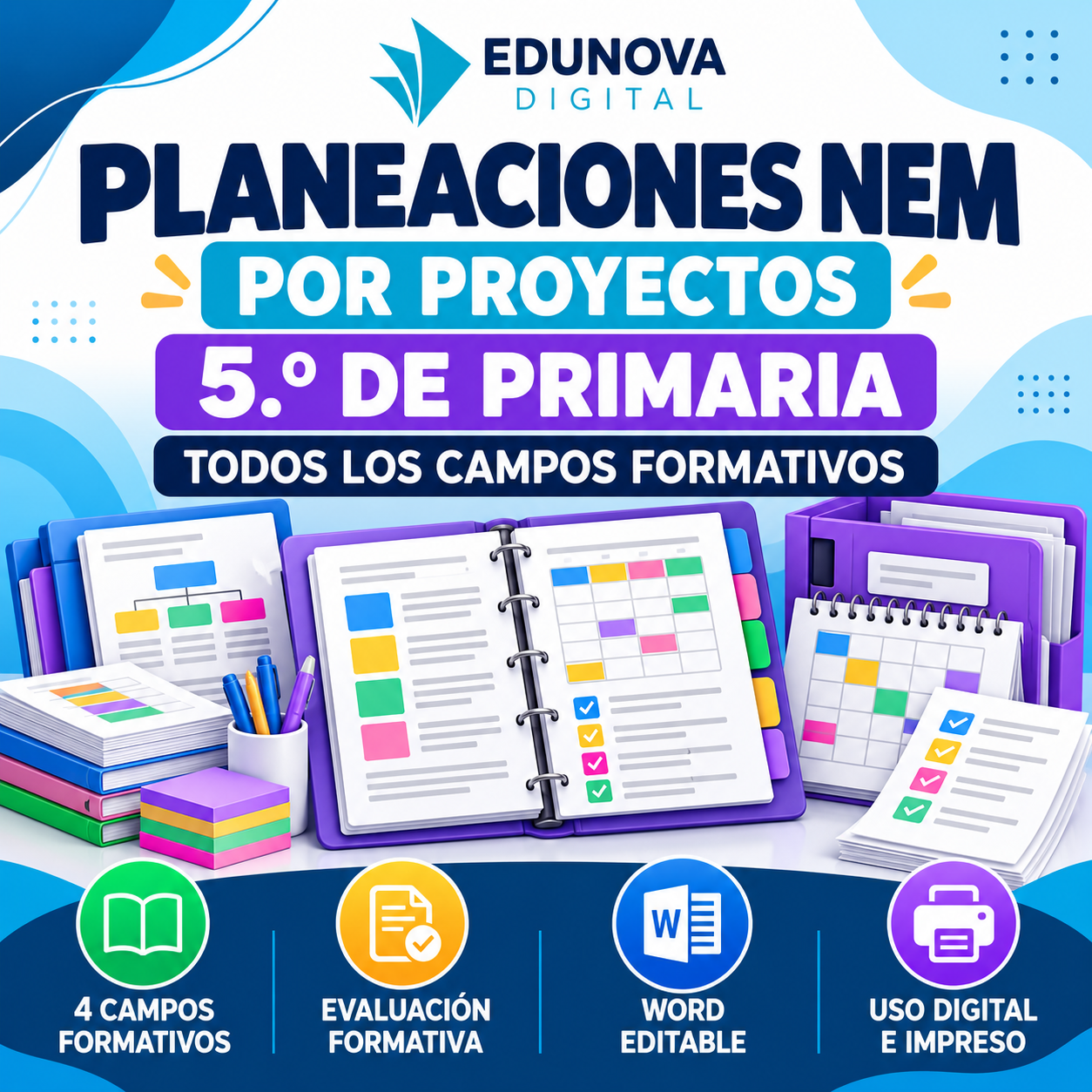 Planeaciones NEM 5.º de Primaria por Proyectos | Todos los Campos Formativos | Word Editable 1 Planeaciones NEM 5.º de Primaria por Proyectos | Todos los Campos Formativos | Word Editable