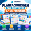 Planeaciones NEM 6.º de Primaria por Proyectos | Todos los Campos Formativos | Word Editable