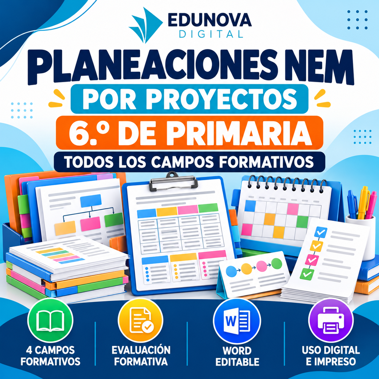 Planeaciones NEM 6.º de Primaria por Proyectos | Todos los Campos Formativos | Word Editable 1 Planeaciones NEM 6.º de Primaria por Proyectos | Todos los Campos Formativos | Word Editable