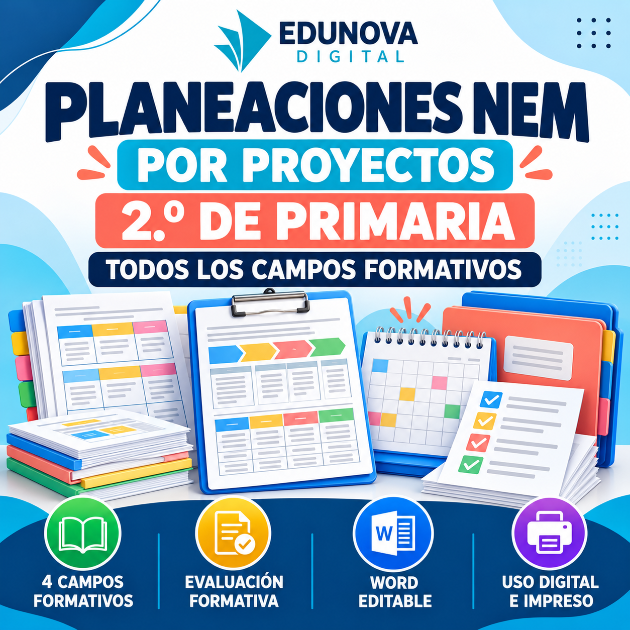 Planeaciones NEM por Proyectos 2.º de Primaria | Todos los Campos Formativos | Word Editable 1 Planeaciones NEM por Proyectos 2.º de Primaria | Todos los Campos Formativos | Word Editable