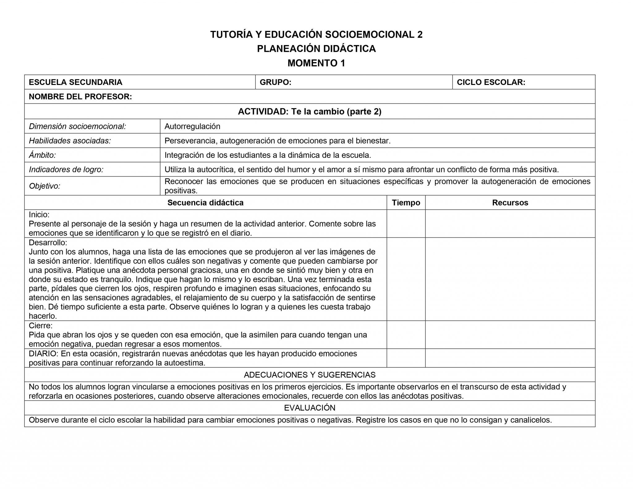 Planeaciones Tutoria Socioemocional 2 Secundaria 1er Trimestre 02