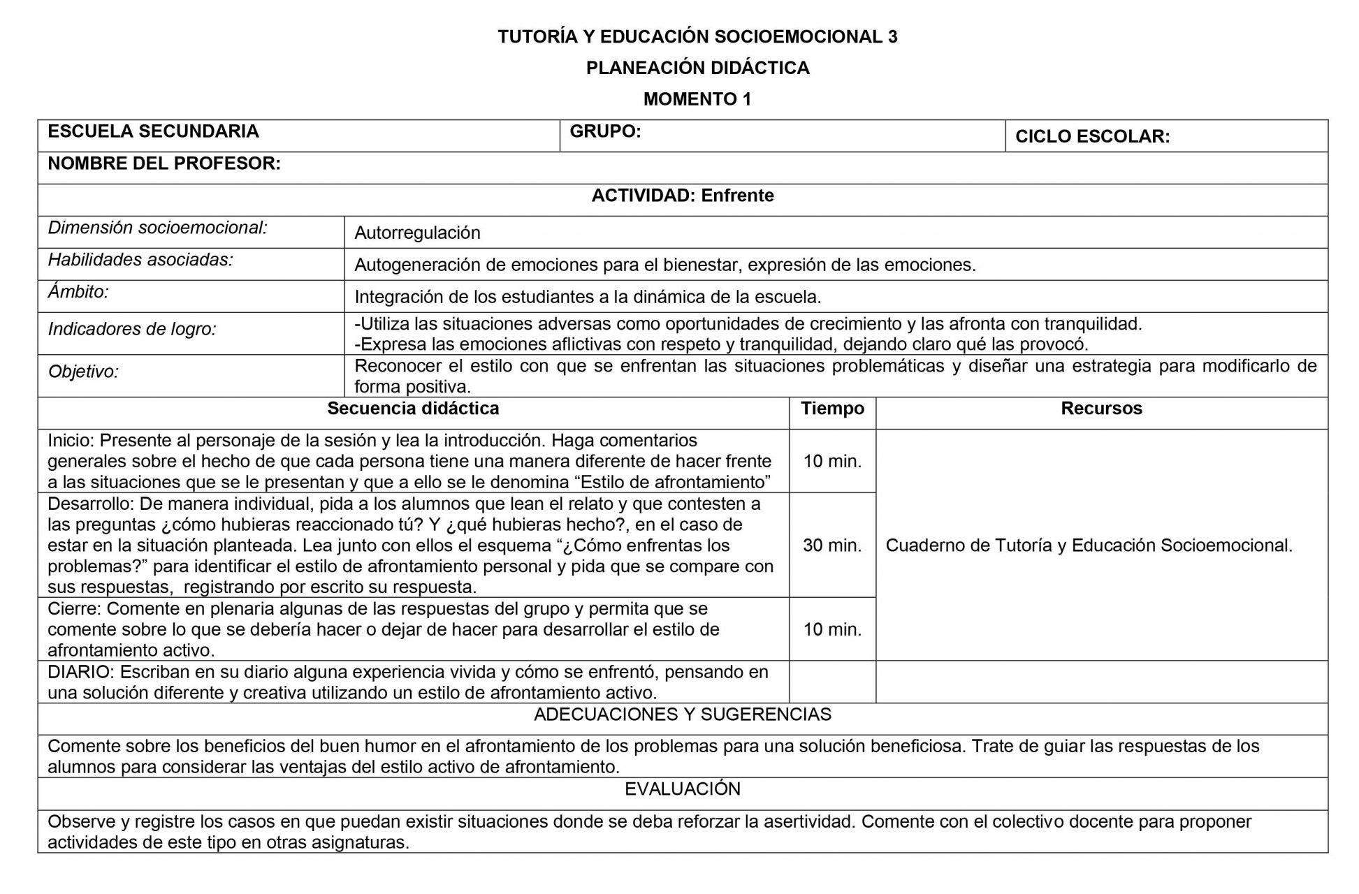 Planeaciones Tutoria Socioemocional 3 Secundaria 1er Trimestre 01