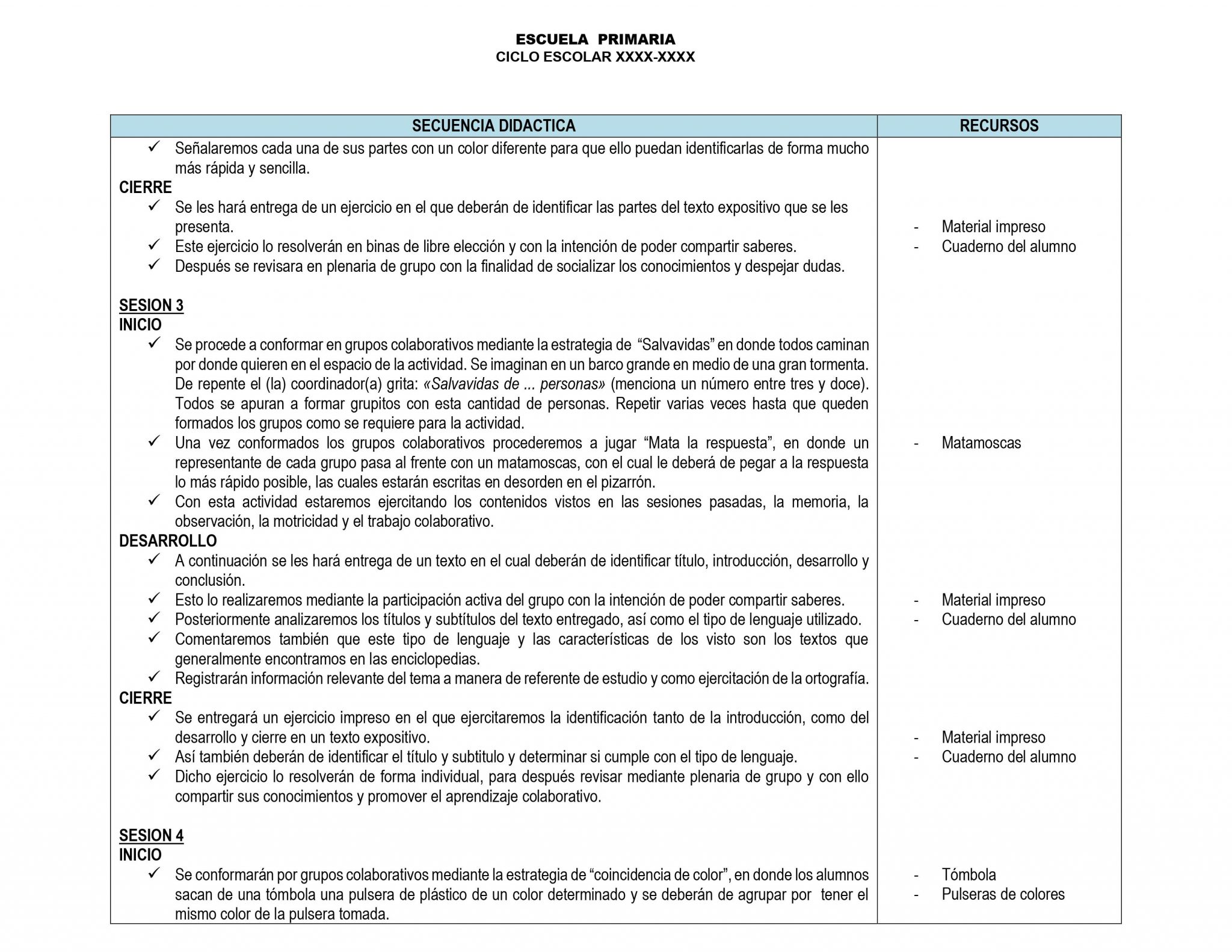 Planeaciones de 4° Grado de Primaria ANUAL 03