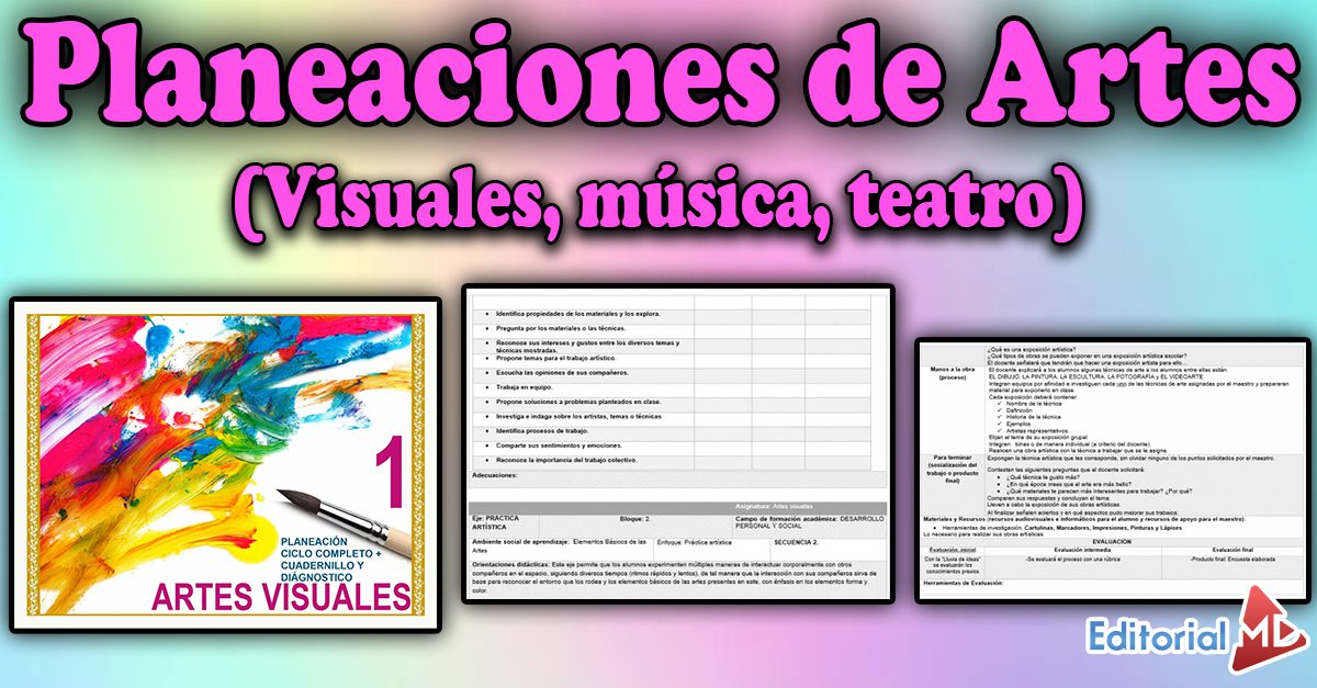 Planeaciones de Artes secundaria (musica,visuales y teatro)