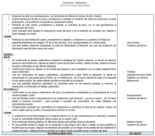 Planeación 4 grado de Primaria (Trimestre 3) 2019-2020 03