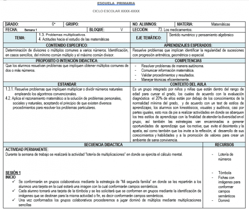 Planeación 6 grado de Primaria (Trimestre 3) 2019-2020 01