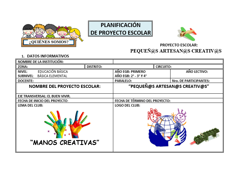 Planeación Club Artesanías EDUCACIÓN BÁSICA