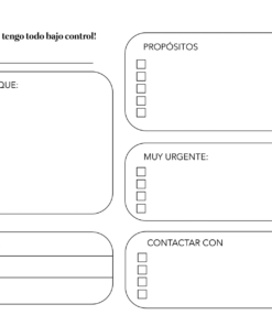 Planeador Mensual, Semanal y Diario en español con secciones etiquetadas para agenda, prioridades, 