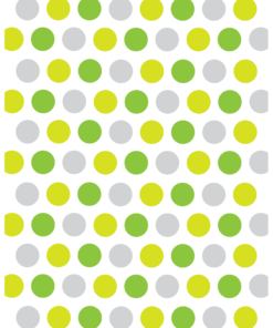 Una imagen perfecta para Papel Digital Para Imprimir, que presenta un patrón de puntos de colores alternos sobre un fondo blanco. Los puntos están dispuestos en filas y columnas espaciadas uniformemente, principalmente en tonos de verde, amarillo y gris. El patrón crea un diseño simétrico y visualmente atractivo, ideal para proyectos de Imprimir.