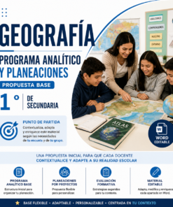 Geografía NEM 1° de Secundaria Programa Analítico Base y Planeaciones por Proyectos 2026-2027 Word Editable