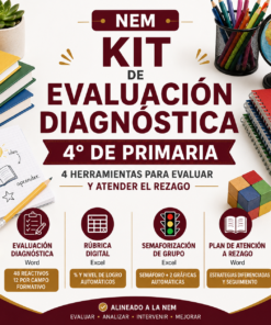 Kit de Evaluación Diagnóstica NEM 4° de Primaria 2026-2027 | 4 Herramientas para Evaluar y Atender el Rezago | Word y Excel Editable
