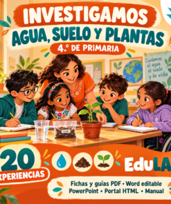 Investigamos Agua, Suelo y Plantas | 4.º de Primaria | 20 Experiencias con Fichas, Guías, Word, PowerPoint y Portal HTML