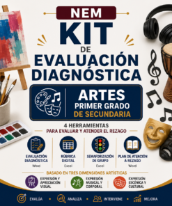 Kit de Evaluación Diagnóstica NEM Artes 1° de Secundaria 2026-2027 | 4 Herramientas para Evaluar y Atender el Rezago | Word y Excel Editable