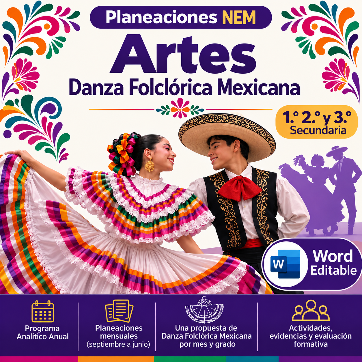 Planeaciones NEM Artes Danza Folclórica Mexicana 1.º 2.º y 3.º Secundaria | Programa Analítico y Planeaciones 2026-2027 | Word Editable 1 Planeaciones NEM Artes Danza Folclórica Mexicana 1.º 2.º y 3.º Secundaria | Programa Analítico y Planeaciones 2026-2027 | Word Editable