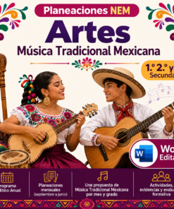 Planeaciones NEM Artes Música Tradicional Mexicana 1.º 2.º y 3.º Secundaria | Programa Analítico y Planeaciones 2026-2027 | Word Editable