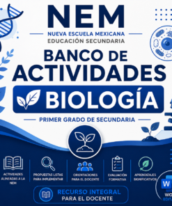 Banco de Actividades NEM Biología 1° de Secundaria 2026-2027 | Recurso Integral para el Docente | Word Editable