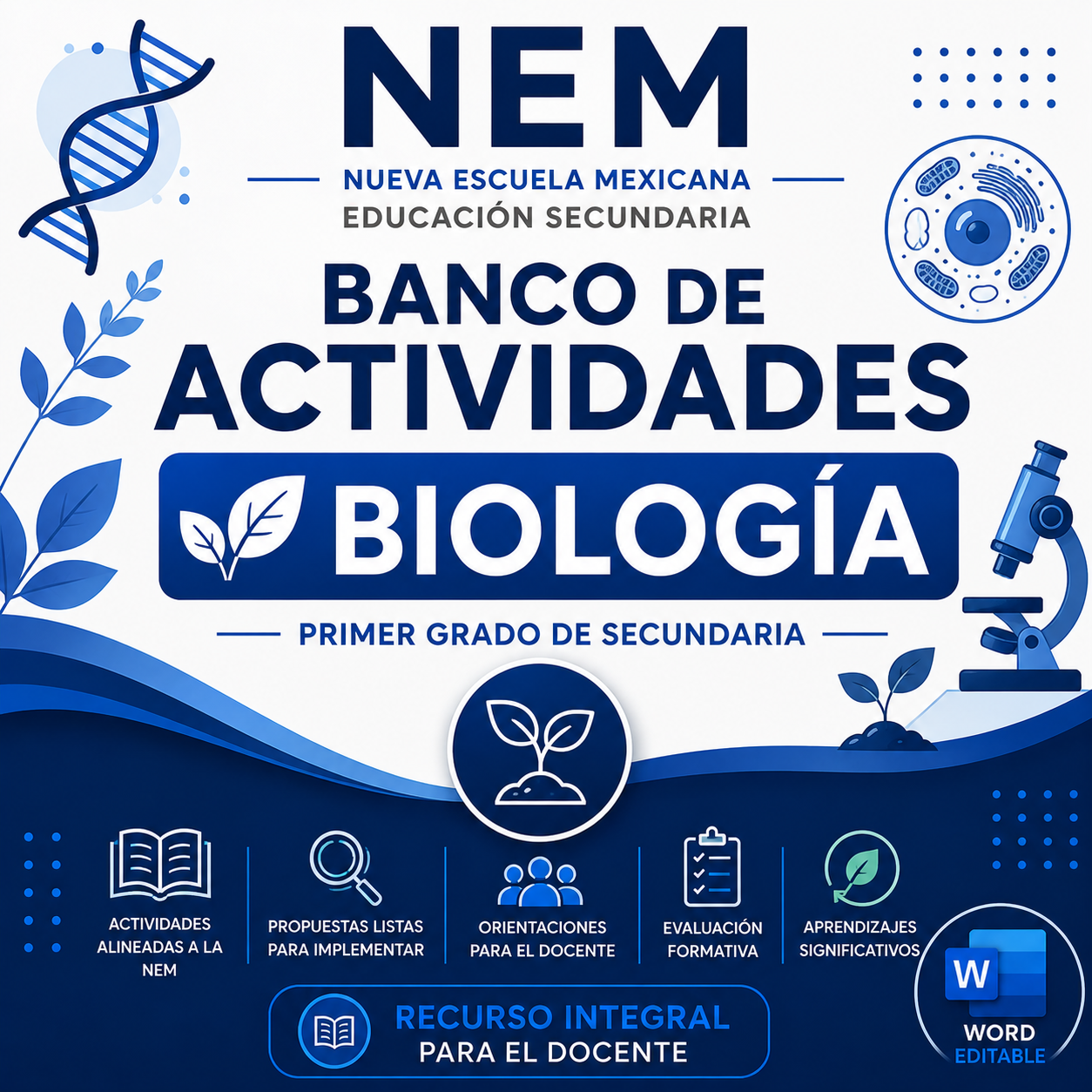 Banco de Actividades NEM Biología 1° de Secundaria 2026-2027 | Recurso Integral para el Docente | Word Editable 1 Banco de Actividades NEM Biología 1° de Secundaria 2026-2027 | Recurso Integral para el Docente | Word Editable