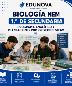 Biología NEM 1.º de Secundaria | Programa Analítico y Planeaciones por Proyectos STEAM 2026-2027 | Word Editable