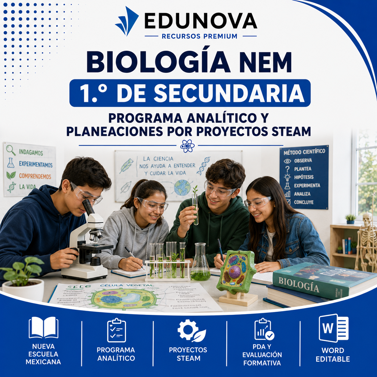 Biología NEM 1.º de Secundaria | Programa Analítico y Planeaciones por Proyectos STEAM 2026-2027 | Word Editable 1 Biología NEM 1.º de Secundaria | Programa Analítico y Planeaciones por Proyectos STEAM 2026-2027 | Word Editable