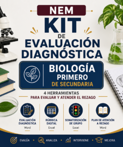 Kit de Evaluación Diagnóstica NEM Biología 1° de Secundaria 2026-2027 | 4 Herramientas para Evaluar y Atender el Rezago | Word y Excel Editable