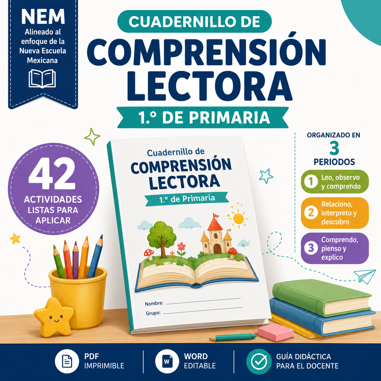 Cuadernillo de Comprensión Lectora 1.º de Primaria | NEM 2026-2027 | PDF + Word Editable 1 Cuadernillo de Comprensión Lectora 1.º de Primaria | NEM 2026-2027 | PDF + Word Editable