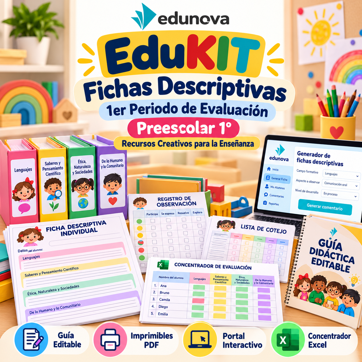 EduKIT Fichas Descriptivas 1er Periodo Preescolar 1° | Recursos Creativos para la Enseñanza 1 EduKIT Fichas Descriptivas 1er Periodo Preescolar 1° | Recursos Creativos para la Enseñanza