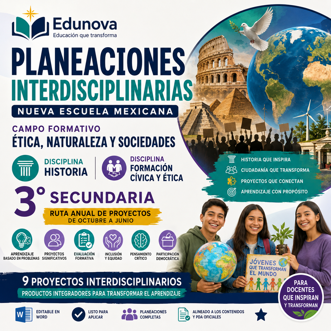 Planeaciones Interdisciplinarias NEM 3° Secundaria Ética, Naturaleza y Sociedades 2026-2027 | Todo el Ciclo Escolar Mes por Mes 1 Planeaciones Interdisciplinarias NEM 3° Secundaria Ética, Naturaleza y Sociedades 2026-2027 | Todo el Ciclo Escolar Mes por Mes