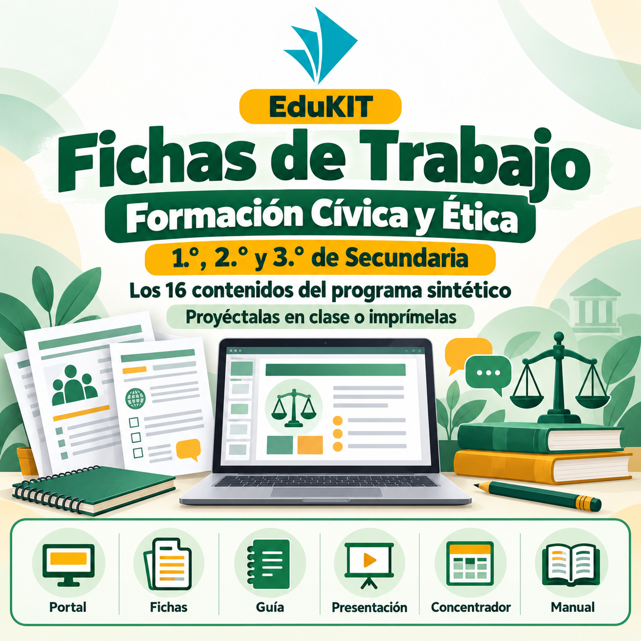 Fichas de Trabajo de Formación Cívica y Ética para Secundaria 1.°, 2.° y 3.° | 48 Fichas Proyectables e Imprimibles 1 Fichas de Trabajo de Formación Cívica y Ética para Secundaria 1.°, 2.° y 3.° | 48 Fichas Proyectables e Imprimibles
