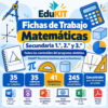 Fichas de Trabajo de Matemáticas para Secundaria 1.°, 2.° y 3.° | 35 Fichas - Todos los Contenidos