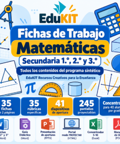 Fichas de Trabajo de Matemáticas para Secundaria 1.°, 2.° y 3.° | 35 Fichas - Todos los Contenidos