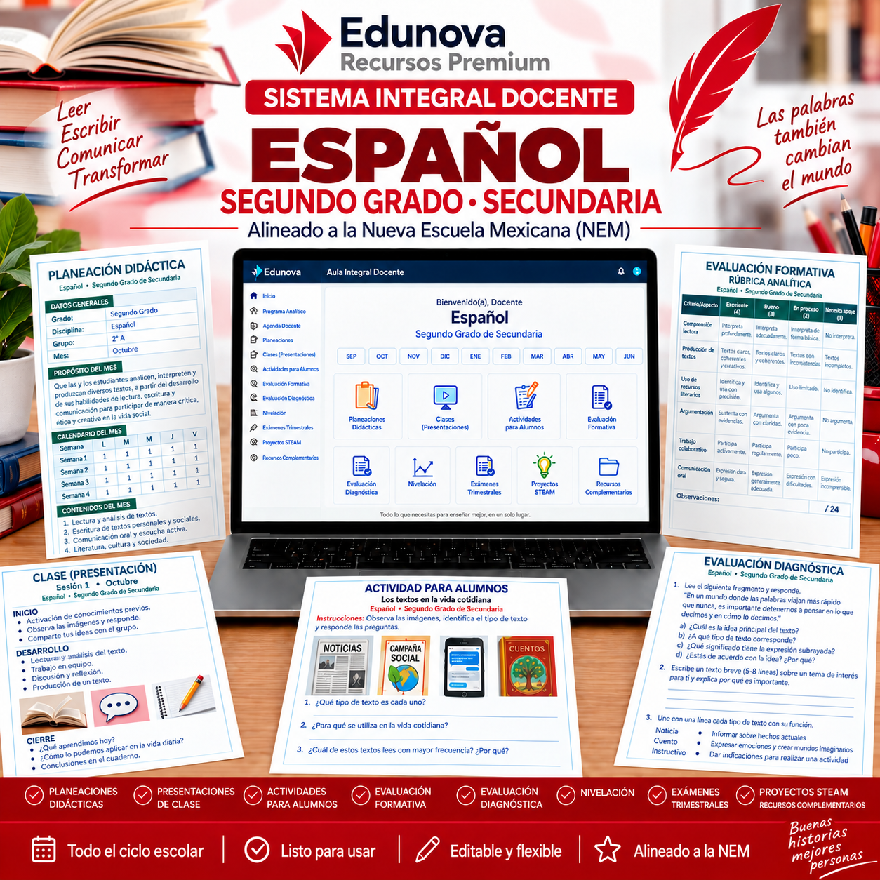 EduNEM Aula Integral | Español Segundo Grado de Secundaria NEM · Ciclo Escolar Completo 2026-2027 1 EduNEM Aula Integral | Español Segundo Grado de Secundaria NEM · Ciclo Escolar Completo 2026-2027