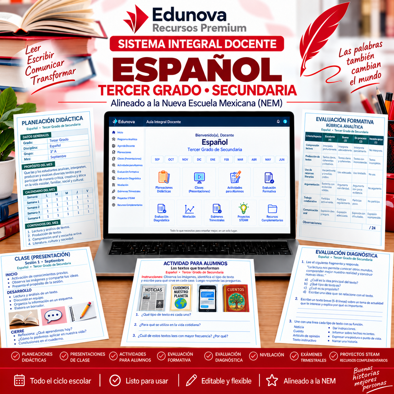 EduNEM Aula Integral | Español Tercer Grado de Secundaria NEM · Ciclo Escolar Completo 2026-2027 1 EduNEM Aula Integral | Español Tercer Grado de Secundaria NEM · Ciclo Escolar Completo 2026-2027
