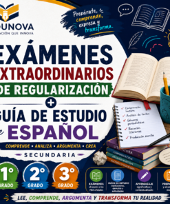 Exámenes Extraordinarios de Regularización + Guía de Estudio Español Secundaria 1°, 2° y 3° Grado NEM | Word Editable