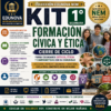 Cartel promocional del kit Edunova NEM de educación cívica y ética para alumnos de primero de secundaria, con recursos, ventajas, competencias desarrolladas, iconos y fotos de alumnos y profesores sonrientes.