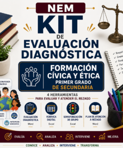 Kit de Evaluación Diagnóstica NEM Formación Cívica y Ética 1° de Secundaria 2026-2027 | 4 Herramientas para Evaluar y Atender el Rezago | Word y Excel Editable