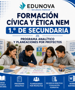 Formación Cívica y Ética NEM 1.º de Secundaria | Programa Analítico y Planeaciones por Proyectos 2026-2027 | Word Editable Word Editable