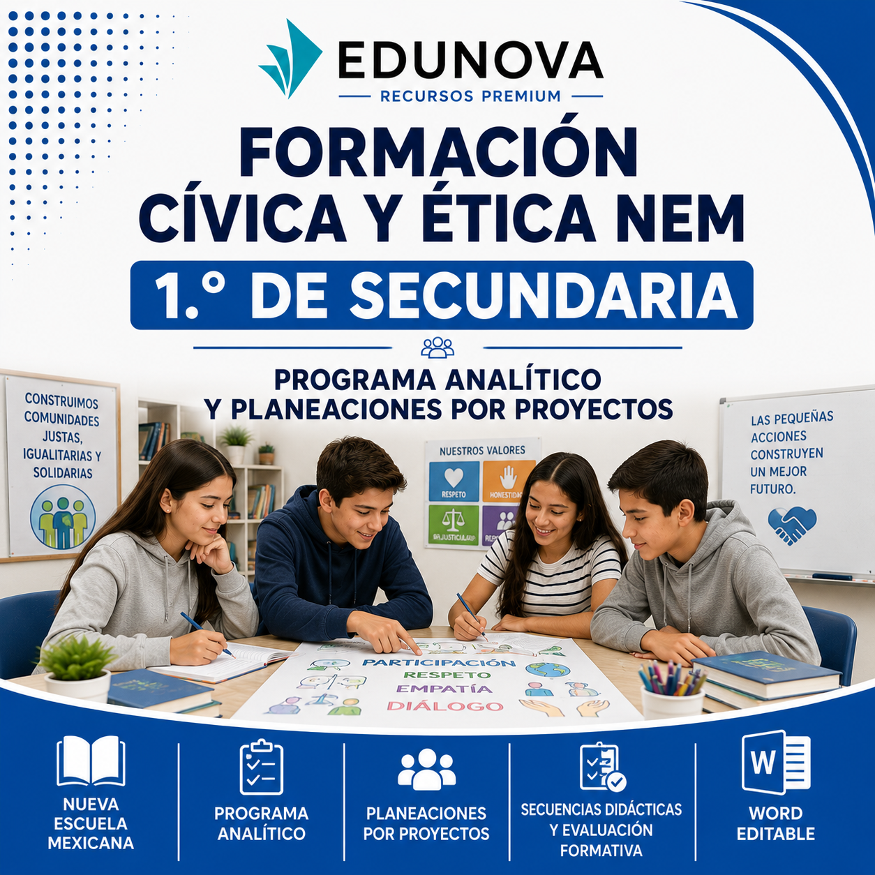 Formación Cívica y Ética NEM 1.º de Secundaria | Programa Analítico y Planeaciones por Proyectos 2026-2027 | Word Editable Word Editable 1 Formación Cívica y Ética NEM 1.º de Secundaria | Programa Analítico y Planeaciones por Proyectos 2026-2027 | Word Editable Word Editable