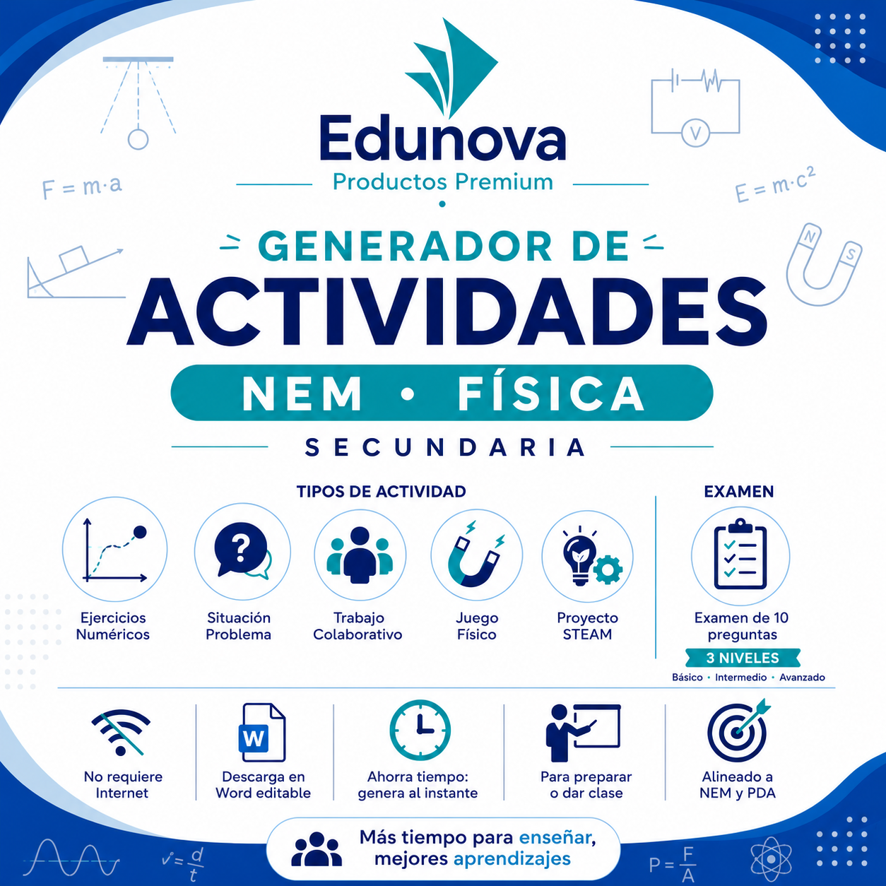 Generador de Actividades NEM Física 2° Grado Secundaria 2026-2027 | 5 Tipos de Actividad + Examen | Word Editable 1 Generador de Actividades NEM Física 2° Grado Secundaria 2026-2027 | 5 Tipos de Actividad + Examen | Word Editable