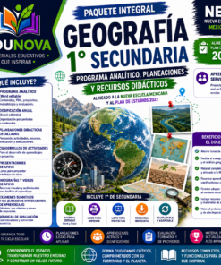 Geografía 1° Secundaria NEM 2026-2027 | Programa Analítico, Planeaciones y Recursos Didácticos | Word Editable