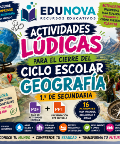 Actividades Lúdicas para el Cierre del Ciclo Escolar | Geografía 1 Secundaria | Guía PDF + Presentación PPT Editable