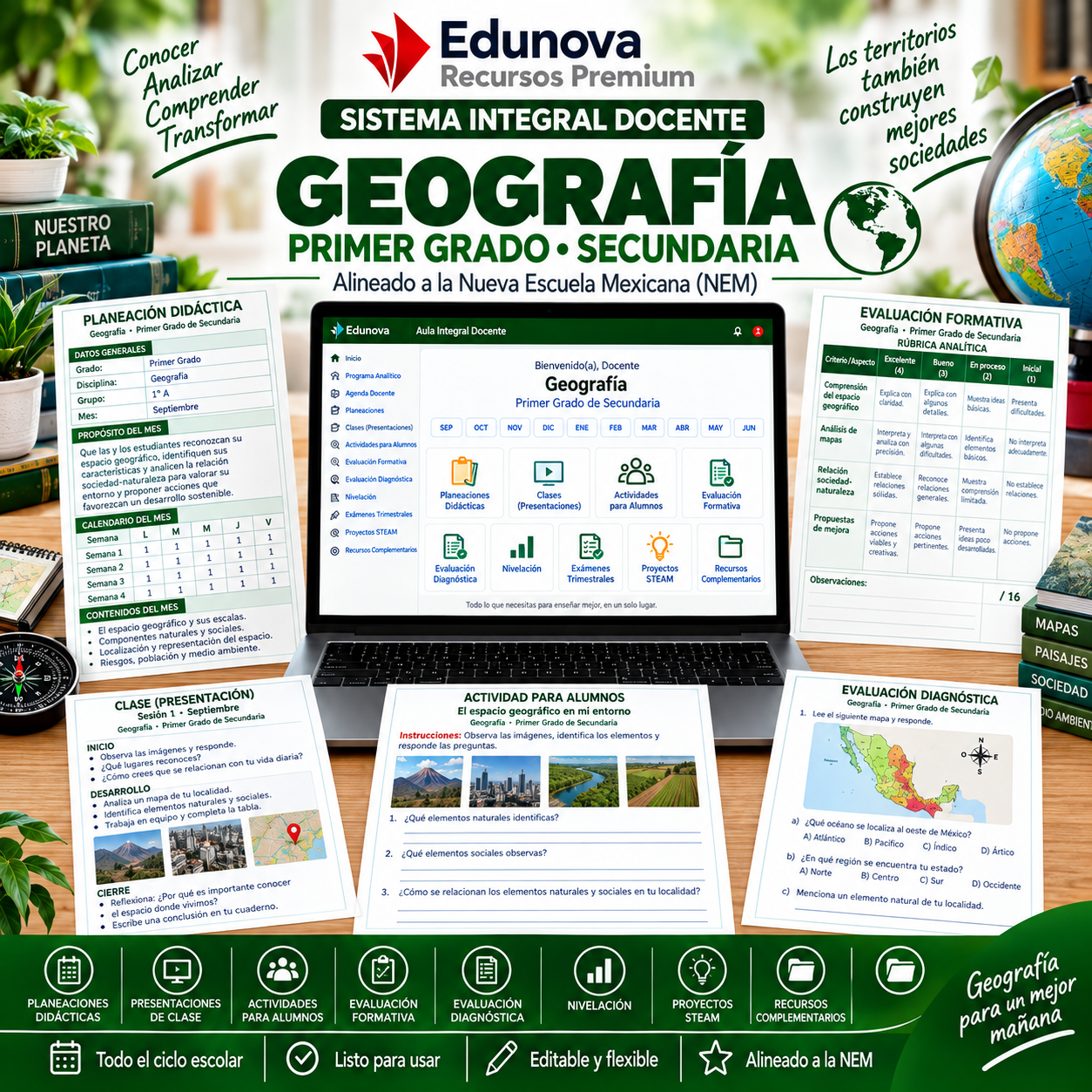 EduNEM Aula Integral | Geografía Primer Grado de Secundaria NEM · Ciclo Escolar 2026-2027 1 EduNEM Aula Integral | Geografía Primer Grado de Secundaria NEM · Ciclo Escolar 2026-2027