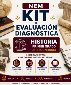 Kit de Evaluación Diagnóstica NEM Historia 1° de Secundaria 2026-2027 | 4 Herramientas para Evaluar y Atender el Rezago | Word y Excel Editable