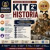 Cartel promocional de "Kit Historia" para 2º de secundaria, alineado al nuevo modelo educativo de México. Presenta figuras históricas, temas clave, habilidades y recursos educativos en un diseño colorido y organizado.